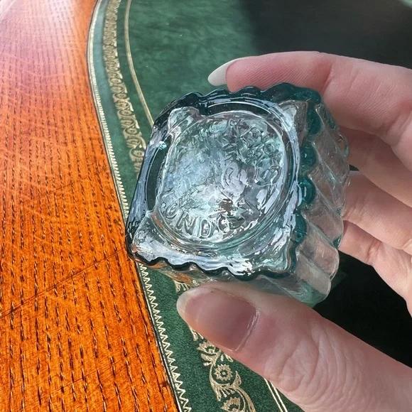 Antique Vintage Victorian British Glass Inkwell - Picture 5 of 7